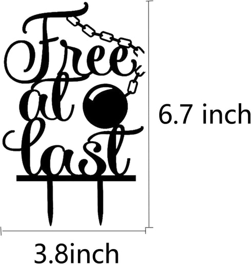 Free At Last Cake Topper - Divorce/Break-up/Just Divorced Party Decoration - Finally Done Cake Topper for Divorce Bachelor Party Supplies...
