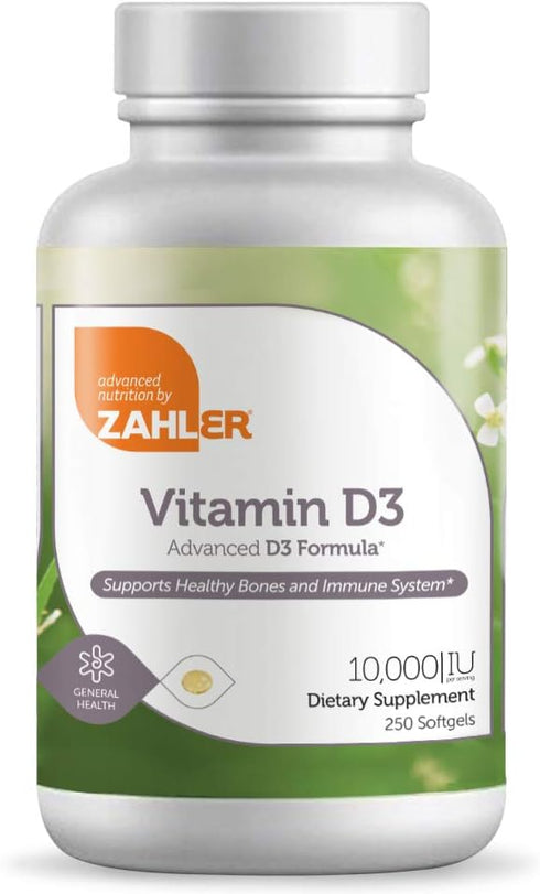 Zahler - Advanced Vitamin D3 10,000 IU Softgels (250 Count) Kosher Vegetarian Friendly Vitamin D for Immune Support, Bone, Teeth & Muscle Health -...