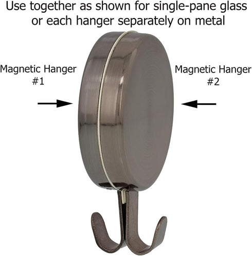 Haute Decor Attract Magnetic Wreath Hanger (Copper) - Set of 2 Magnets - for 2 Metal Doors/Surfaces or 1 Single-Pane Glass Door/Window - Holds up ...