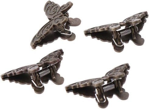 4Pcs Cute Butterfly Shaped Binder Clips, Metal Paper Binder Clip, Bill Binder Clips for Home Office (Bronze)...