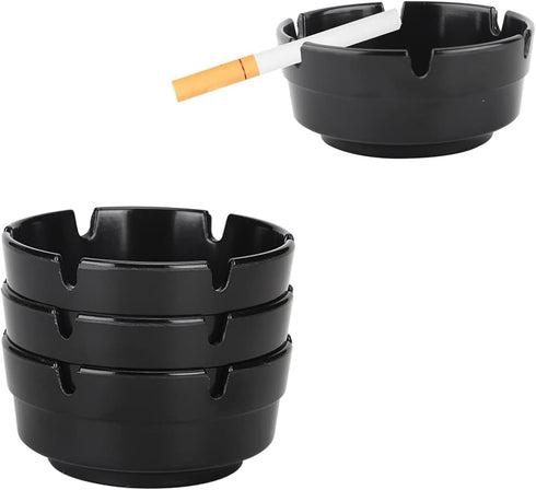 Perfect Stix Ashtray Black-4 4" Black Ashtrays (Pack of 4)...