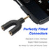 Headphone Audio Y-Splitter Adapter, 3.5mm Male Stereo Jack to 2 Port 3.5mm Female Adapter, Adapter Compatible with Headset, Earphone, for iPhone, ...