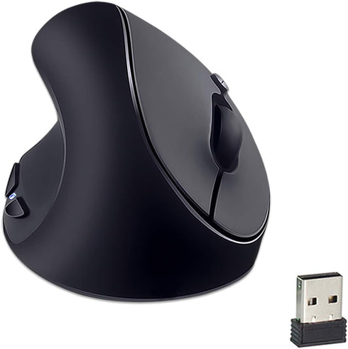 Left-Handed Mouse,2.4GHz Ergonomic Vertical DPI 800/1200/1600 Wireless Mouse with USB Receiver for Small Hand,Black...