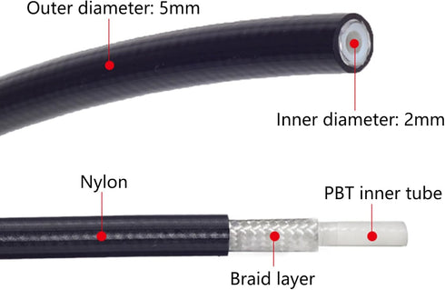 Hydraulic Disc Brake Hose Repair Kit 3 Meters Hose Olive Inset Compatible with BH90 MTB Bike Brake...