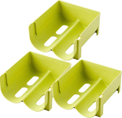 Hemoton Refrigerator Bottle Rack 3pcs Refrigerator Bottle Storage Rack Wine and Water Bottle Organizer Stackable Plastic Wine Rack Beer Can Storag...