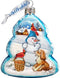 Building A Snowman Glass Ornament, Christmas Decor - 773021 Art by G.DeBrekht...