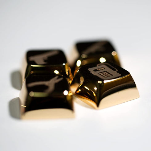 Metallic XDA Keyboard caps (Gold 4keycaps) Mechanical Keyboards Compatible for Cherry MX Kailh Outemu...