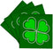 3dRose Lucky Green Shamrock - Ceramic Tile Coasters, Set of 4 (CST_77561_3)...