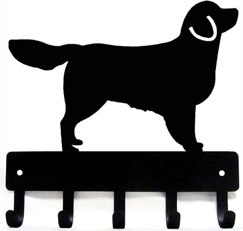 Golden Retriever - Key Holder & Dog Leash Hanger for Wall - Large 9 inch Wide with 5 Hooks - Made in USA...