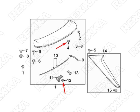 Rexka 25pcs Wheel Opening Molding Retainer Clip KB8A-51-W24A Compatible with Mazda 3, CX-30, CX-5...