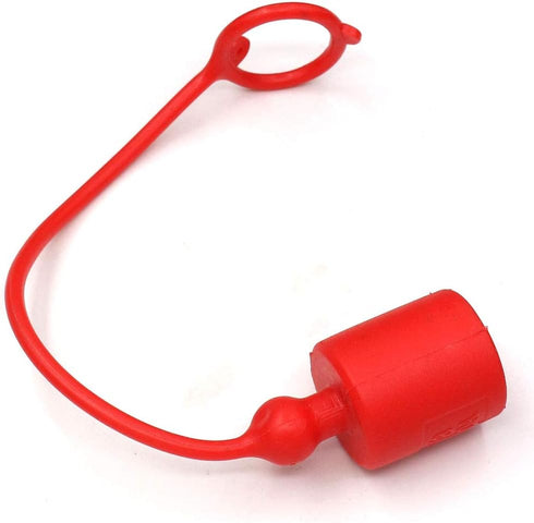 3/8 Hydraulic Coupler Dust Cap,ISO A Pioneer Style Male Female Hydraulic Quick Disconnects Port Plug Covers Fittings,Red Cap with Retention Ring K...
