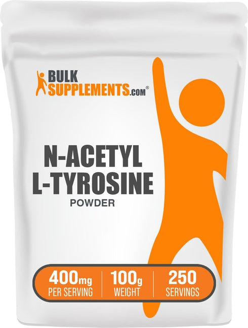 BulkSupplements.com N-Acetyl L-Tyrosine Powder -Tyrosine Supplement, NALT Powder, Amino Acid Supplement - Unflavored & Gluten Free, 400mg per Serv...