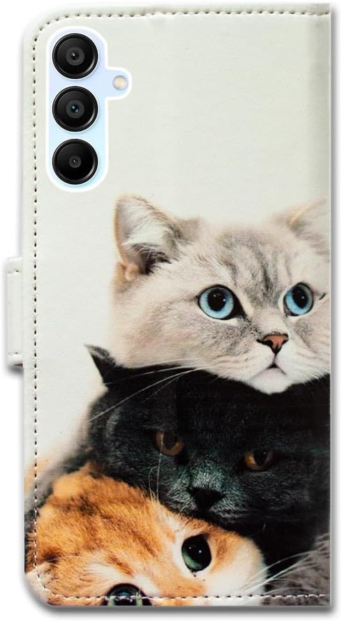 Bcov Galaxy A25 5G Case,Cute Brown Cat Leather Flip Phone Case Wallet Cover with Card Slot Holder Kickstand for Samsung Galaxy A25 5G...