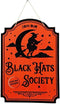 Greenbriar International Halloween Society of Black Hats Wooden Wall Hanging Door Decor 9 1/2 x 13 Inches...
