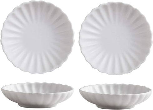 Gaolinci 3.5 Inches Flower Shape Ceramic Sauce Dish,Mini Side Seasoning Dish,Condiment Dishes/Sushi Soy Dipping Bowl,Snack Serving Dishes,Porcelai...