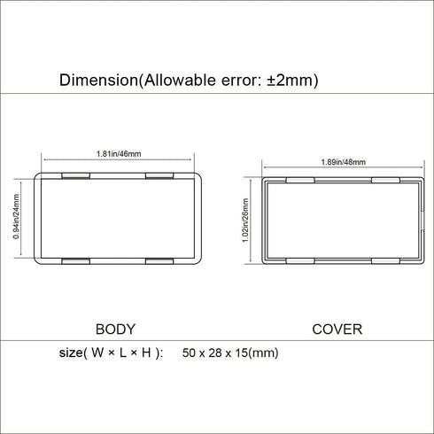 LeMotech Project Box 5 Pieces ABS Plastic Electrical Project Case Small Junction Box for Electronics White 1.97 x 1.10 x 0.59 inch (50 x 28 x 15 m...