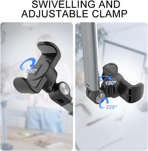 Overhead Phone Mount, Phone Stand for Video Recording, with Adhesive Backing on Base, Extendable Arm iPhone Holder Height Adjustable, 360 Degrees ...