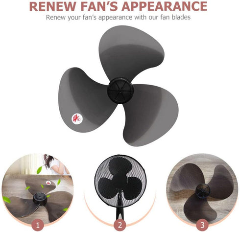 DOITOOL Plastic Fan Blade Replacement Leaves, with Nut Cover, 3 Leaves Universal Household Standing Fan Pedestal Fan Table Fanner Replacement Blad...