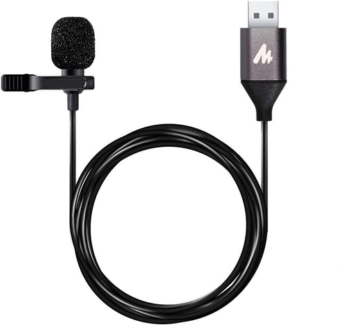 MAONO USB Lavalier Microphone, 192KHZ/24BIT Plug & Play Omnidirectional Lapel Shirt Collar Clip on Mic for PC, Computer, Mac, Laptop, YouTube, Sky...