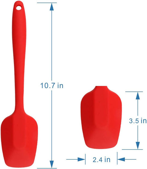 Silicone Spatulas, 10.6 inch Rubber Spoon Spatula Heat Resistant One Piece Design Seamless Non-Stick Spoonulas Flexible Scrapers Baking Mixing Too...