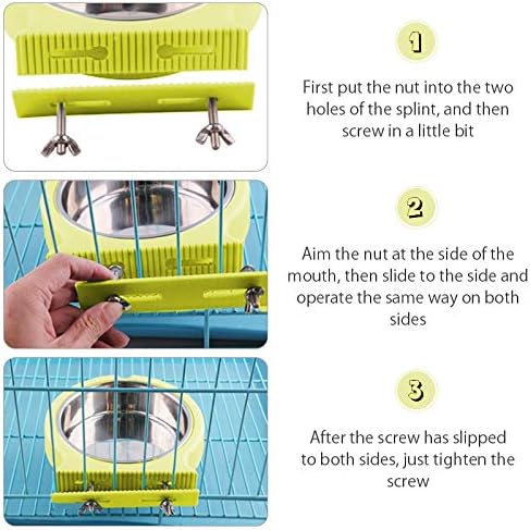 La La Pet® Dog Bowl Feeder Pet Puppy Food Water Bowl 2-in-1 Plastic Bowl Stainless Steel Bowl Removable Hanging Cat Rabbit Bird Food Basin Dish Pe...