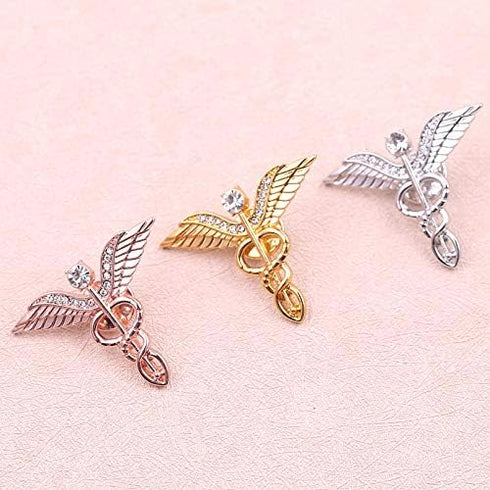 3 PCS Medical Caduceus Doctor Nurse Brooch Pin Sets Jewelry for Graduation Medical Student Gifts (3 pics)...
