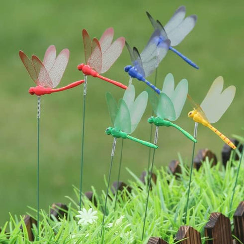XIZHI 40 Pcs 3D Artificial Dragonfly Stakes Garden Ornaments Dragonfly Garden Decor for Indoor Outdoor Planter Miniature Fairy Garden Decoration,Y...