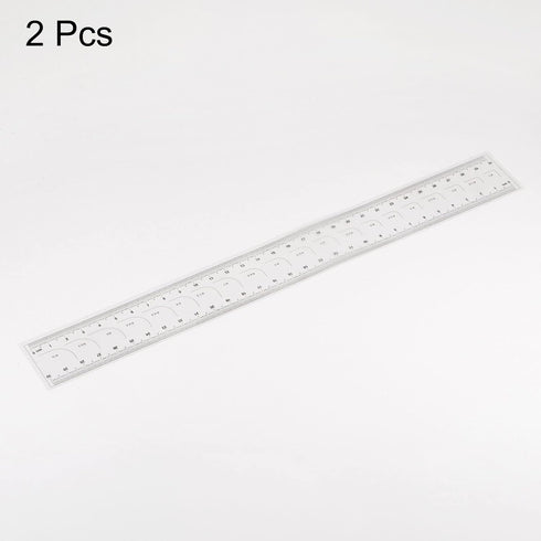2pcs Film Flexible Ruler 30cm 0.5mm Scale with R Angle PET Plastic Folding Straight Ruler Calibration Soft Ruler Measuring Tool for Factory, Trans...