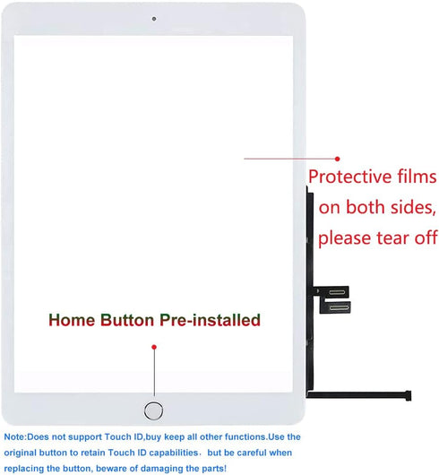 for iPad 7 7th / 8 8th Gen Screen Replacement Digitizer 2019/2020 10.2 Inch Touch Glass, for 7th 8th Generation A2197 A2198 A2200, A2270 A2428 A24...