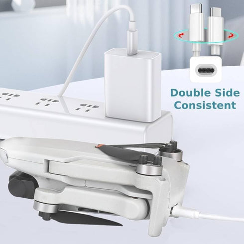 30W USB-C Charger for DJI, 6.6Ft Fast Charging Power Adapter (for Mini 4 Pro Two-Way Charging Hub, Mini 4 Pro, Mini, Mini 2, Mini 2 SE, Mini 3, Mi...