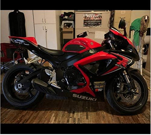 Motorcycle Tank Side Traction Pad, Anti Slip sticker ,Gas Tank Pad, Traction Side Fuel Knee Grip Decal for GSXR 600 750 ( 2006 2007) Black with Ra...