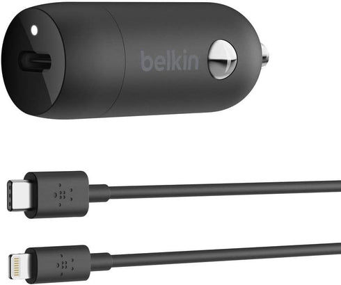 Belkin USB-C Car Charger 18W W/ 4Ft USB-C to Lightning Cable (iPhone Fast Charger for iPhone 11, Pro, Max, XS, Max, XR, X, 8, Plus, iPhone SE 2020...
