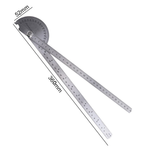 Angle Protractor Angle Finder Ruler 0-180 Degrees Stainless Steel Protractor Swing Arm Adjustable Screw Woodworking Ruler Angle Measure Tool for E...