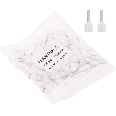 22AWG Dual Barrel Ferrules Terminal, AWG22/0.5mm² Twin Ferrule Connectors Wire Ends Terminals Pins for Car Audio, Electronics, Communication Equip...