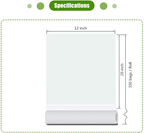 BESTEASY 12" X 20" Plastic Food Storage Bags, 350 Bags/Roll Plastic Produce Bag on a Roll Fruits, Vegetable, Bread, Food Storage Clear Kitchen Bag...