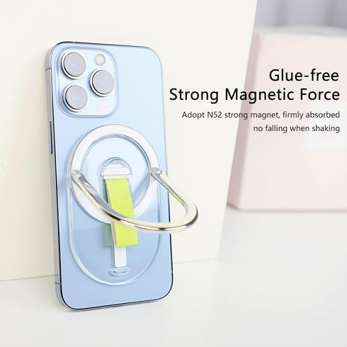 Magnetic Phone Holder,Transparent Mag Safe Phone Stand Compatible with MagSafe Phone Grip,Vertical & Horizontal Stand,Phone Kickstand for iPhone 1...