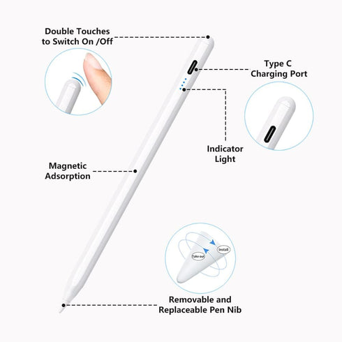 Stylus Pen for iPad,35 Mins Fast Charging for Apple iPad Pencil,Palm Rejection, Tilt Sensitivity, Work for 2018-2023 Apple iPad Pro 11/12.9 inch,i...