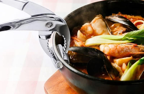 Sejong Cook Aluminum Tongs. Holder for Korean Stone Ceramic Bibimbap Bowl, Dolsot, Ddukbaegi, Sizzling. Hot Pot Holder Size 6.6 Inch, Korean Hot F...