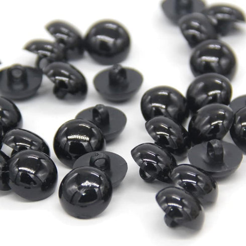 100PCS 10mm Black Safety Eyes Buttons Plastic Solid Domed Round Beads, for Clothing, for Shirts, Skirts, Coat, for Doll Animal Stuffed Toys, Handm...