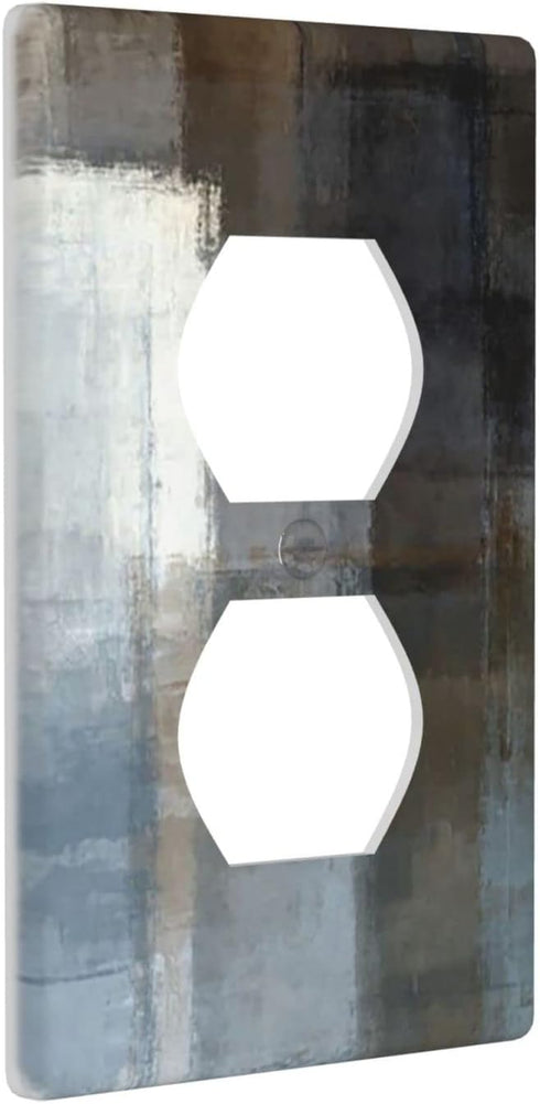 Grey Black Abstract Decorative Duplex Outlet Covers Wall Plate for Electrical Receptacle Kitchen Bedroom Bathroom Home Decor 2.76" X 4.5"...