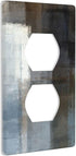 Grey Black Abstract Decorative Duplex Outlet Covers Wall Plate for Electrical Receptacle Kitchen Bedroom Bathroom Home Decor 2.76" X 4.5"...