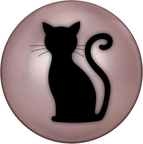 Phone Grip Cat Design Black On Rose Pink PopSockets PopGrip: Swappable Grip for Phones & Tablets PopSockets Adhesive PopGrip...