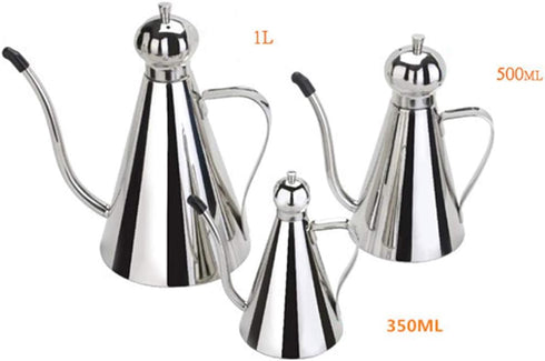 Olive Oil Dispenser, Stainless Steel Olive Oil Bottle, Leakproof Oil Pot, Oil Drizzler, Oil Dispenser Kitchen Storage Container(350ml)...