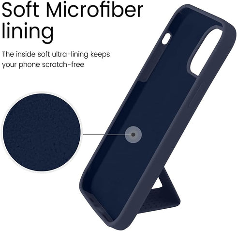 LAUDTEC Silicone Kickstand Case Compatible with iPhone 13 Pro Max, Vertical and Horizontal Stand Hand Strap Metal Kickstand Cover, Flexible Soft L...