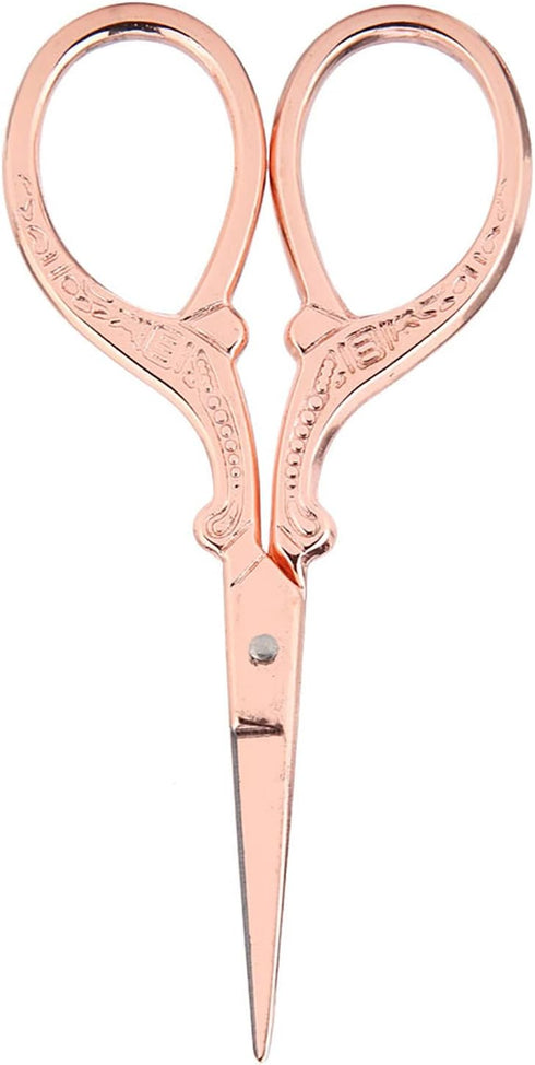 DIY Cross stitch Antique Sewing Shears Dresser Embroidery Tool Small Scissor crisis cross stitch scissors small gold (Rose Gold)...