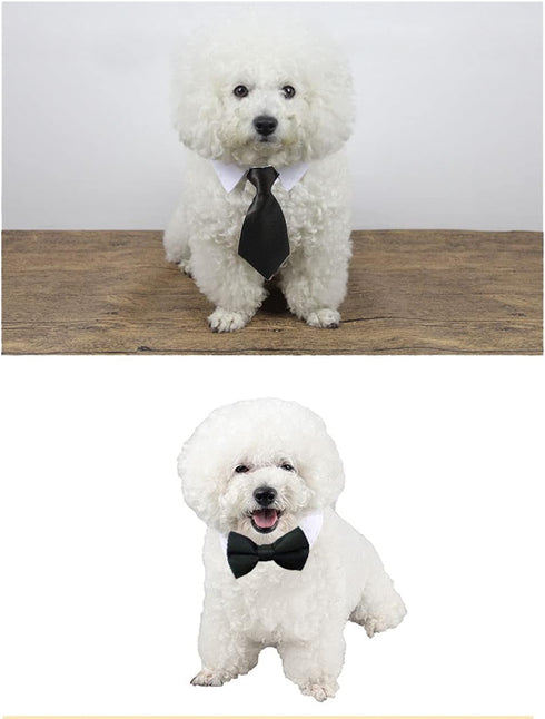 8 Pieces Pets Dog Cat Bowtie Pet Sunglasses Pet Costume Adjustable Formal Necktie Collar for Cats Small Dogs Puppy Grooming Accessories (Black/red...