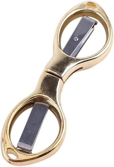 Walfront Mini Folding Scissors Safety Cutter with Keyring Hole for Travel/School/Office/Crafts/Home/Camping,(Stainless Steel,Anti-rust,Glassess Sh...