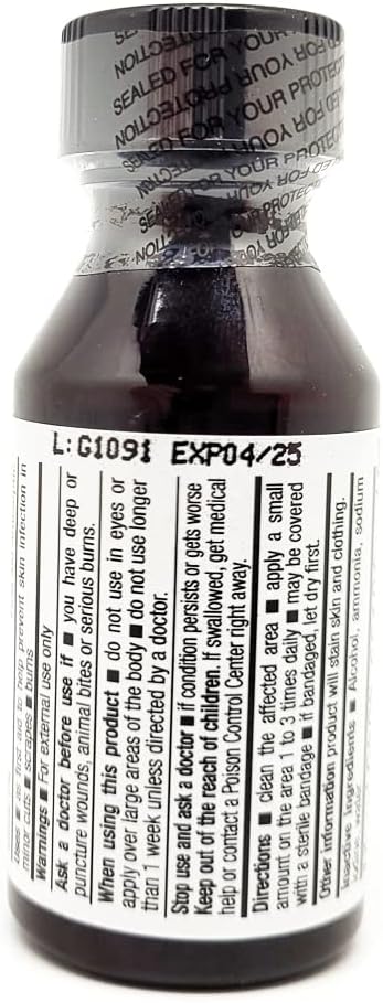 Germa White Iodine Tincture. First Aid Antiseptic. for Minor Scrapes, Cuts, Bruises and Burns. Prevents Skin Infection. 1 oz. Pack of 6...