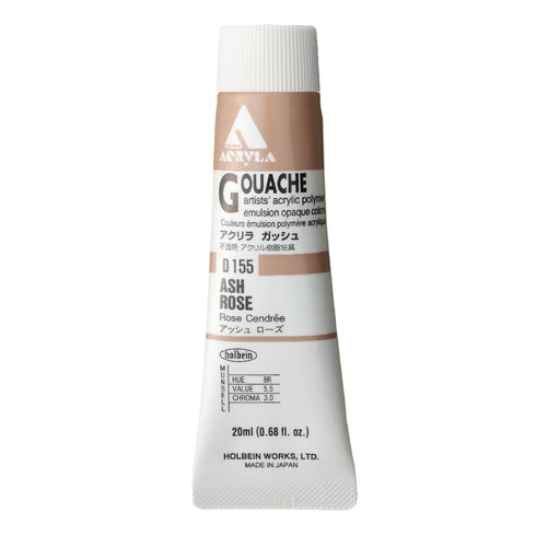 Holbein Acryla Gouache Artists Acrylic Polymer Emulsion, 20ml Ash Rose (D155)......