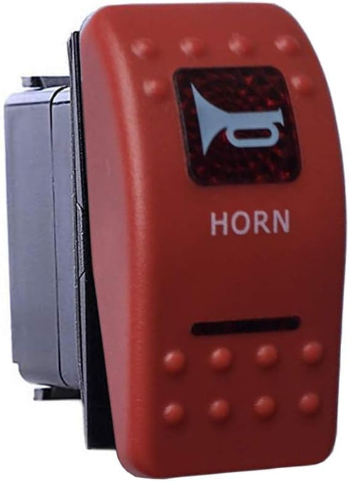 ESUPPORT Car Auto Bar 12V 20A Red Cover Red LED Speaker Horn Light Push Button Toggle Switch 5Pin Momentary...